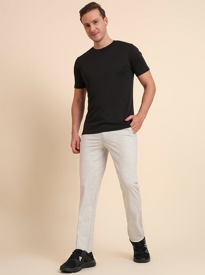 Ecru Solid Regular Fit Track Pant | JadeBlue