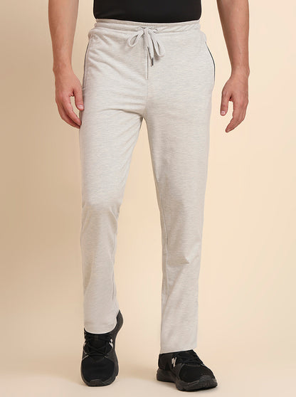 Ecru Solid Regular Fit Track Pant | JadeBlue