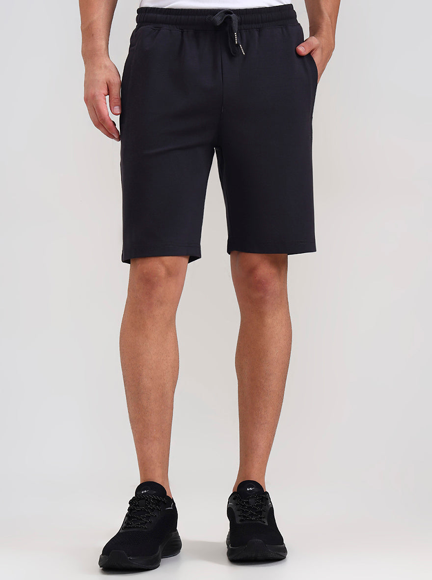 Dark Grey Solid Slim Fit Shorts | JadeBlue