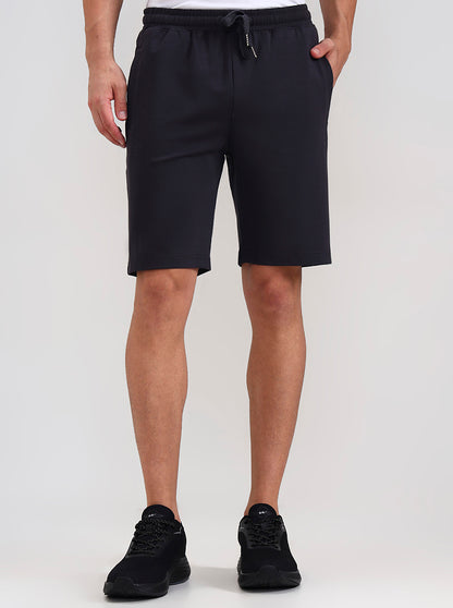 Dark Grey Solid Slim Fit Shorts | JadeBlue