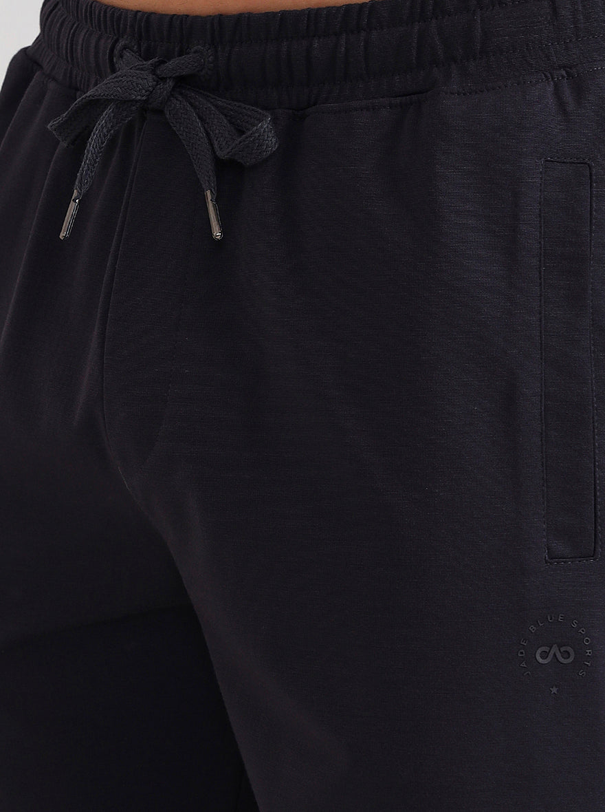 Dark Grey Solid Slim Fit Shorts | JadeBlue