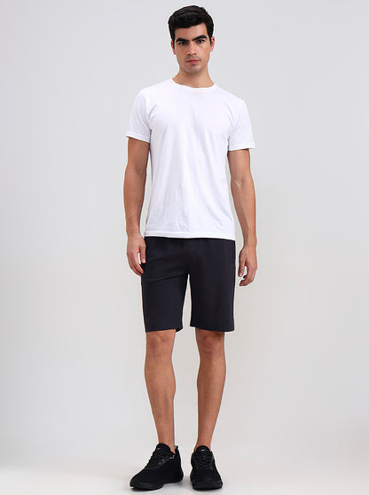 Dark Grey Solid Slim Fit Shorts | JadeBlue