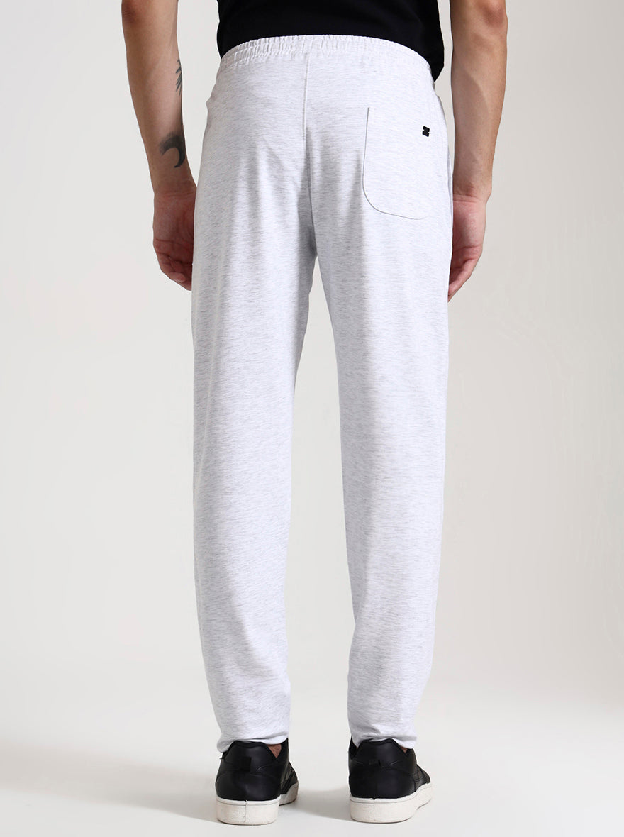 Ecru Solid Slim Fit Track Pant | JadeBlue