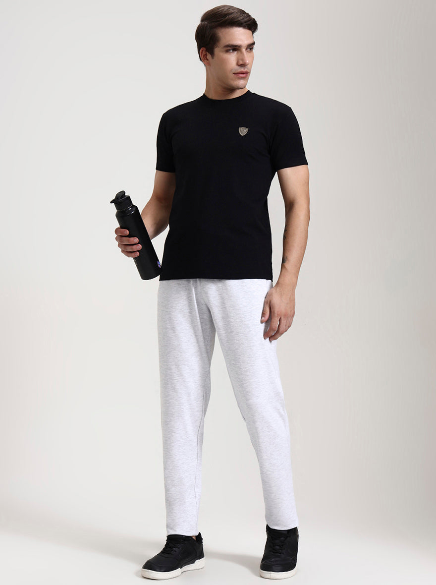 Ecru Solid Slim Fit Track Pant | JadeBlue