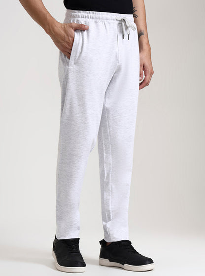 Ecru Solid Slim Fit Track Pant | JadeBlue
