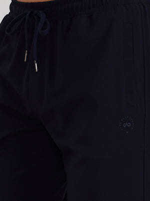 Navy Blue Solid Slim Fit Shorts | JadeBlue
