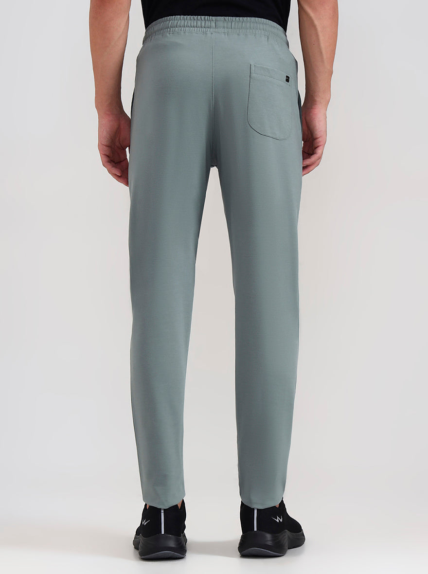 Sea Green Solid Slim Fit Track Pant | JadeBlue