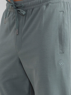 Sea Green Solid Slim Fit Track Pant | JadeBlue