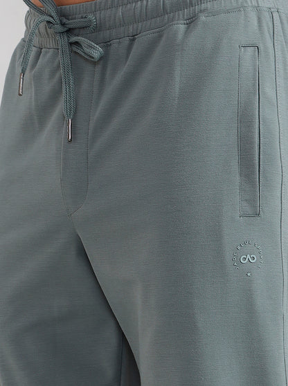 Sea Green Solid Slim Fit Track Pant | JadeBlue
