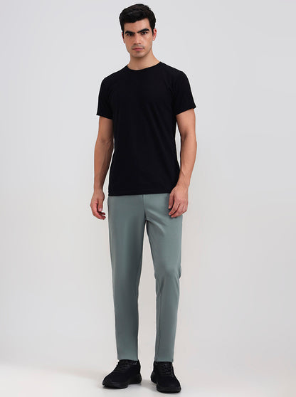 Sea Green Solid Slim Fit Track Pant | JadeBlue