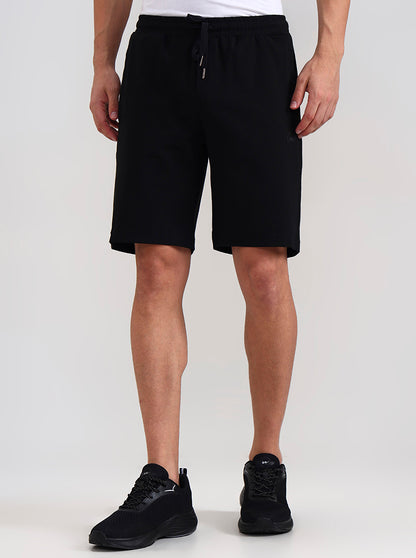 Black Solid Slim Fit Shorts | JadeBlue
