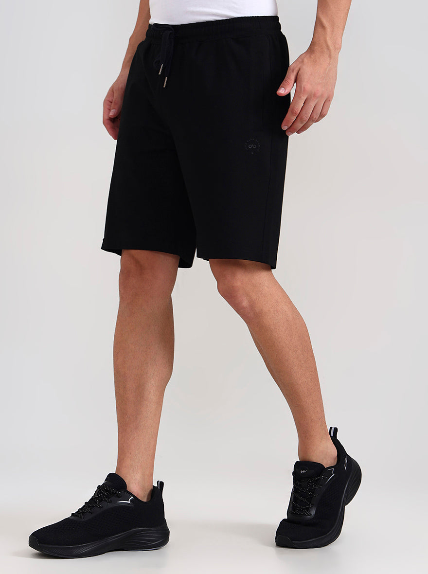 Black Solid Slim Fit Shorts | JadeBlue