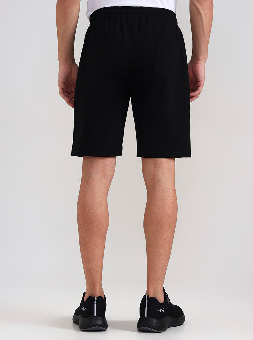 Black Solid Slim Fit Shorts | JadeBlue