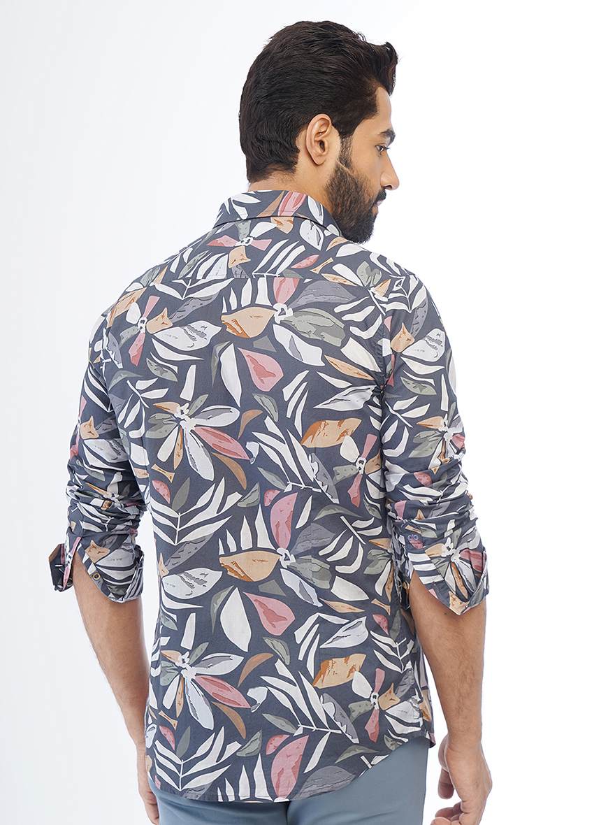 Multicolor Printed Slim Fit Casual Shirt | JadeBlue