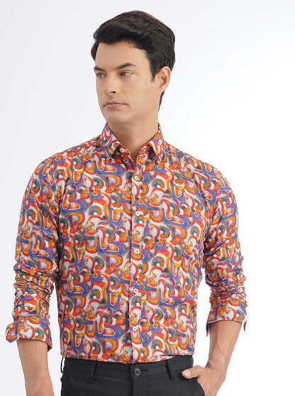 Multicolor Printed Slim Fit Casual Shirt | JadeBlue