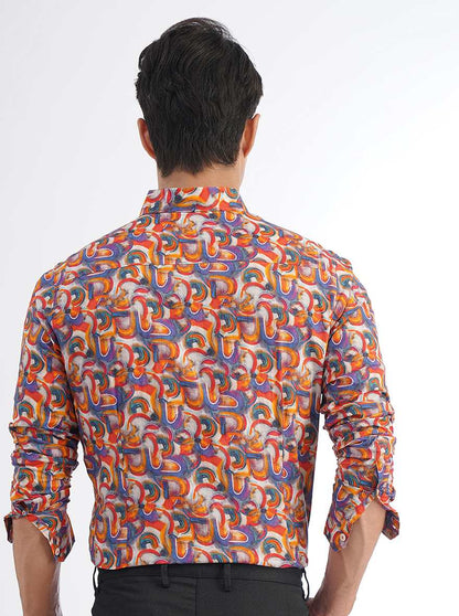 Multicolor Printed Slim Fit Casual Shirt | JadeBlue