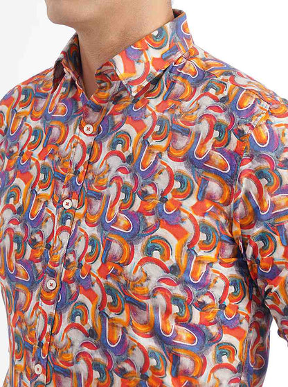 Multicolor Printed Slim Fit Casual Shirt | JadeBlue