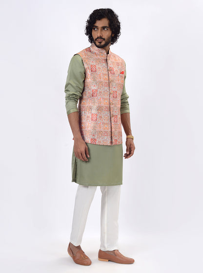Orange Bandhgala Jacket | Azania