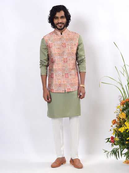 Orange Bandhgala Jacket | Azania