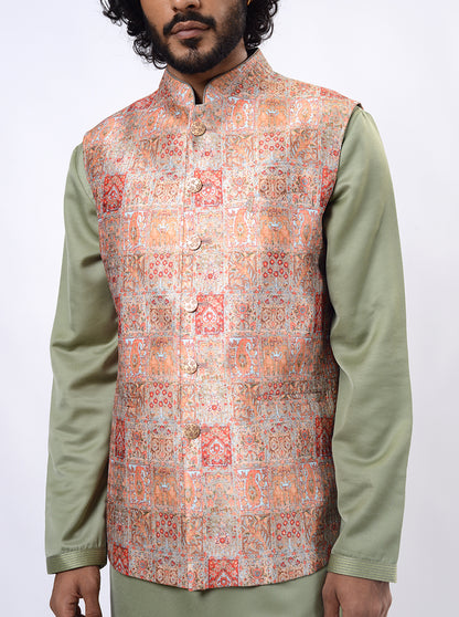 Orange Bandhgala Jacket | Azania