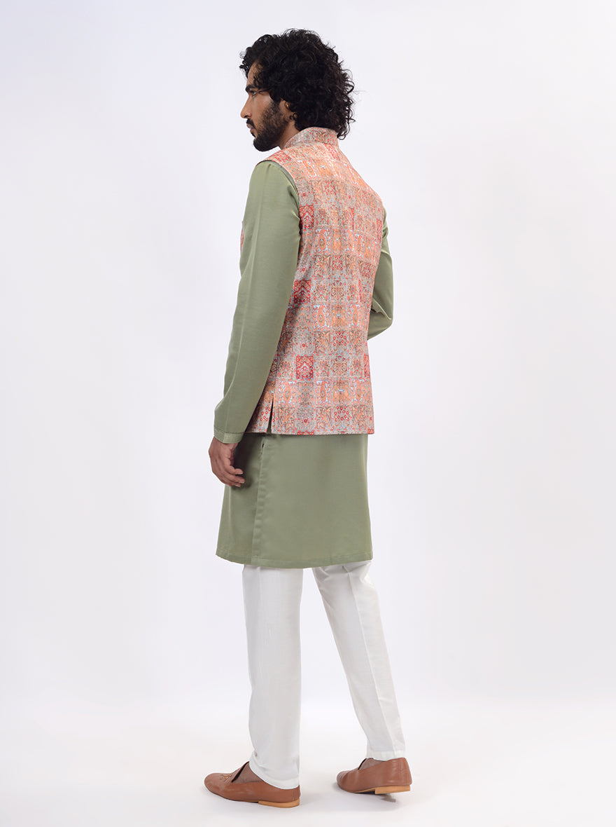 Orange Bandhgala Jacket | Azania