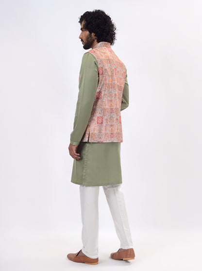 Orange Bandhgala Jacket | Azania