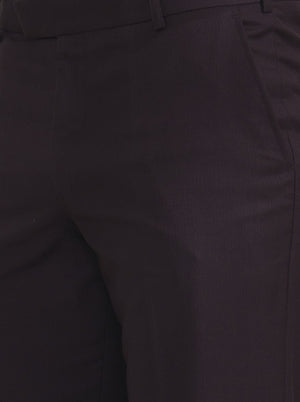 Wine Solid Regular Fit Formal Trouser | JadeBlue