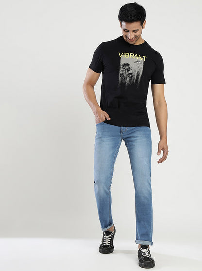 Blue Washed Straight Fit Jeans | Greenfibre