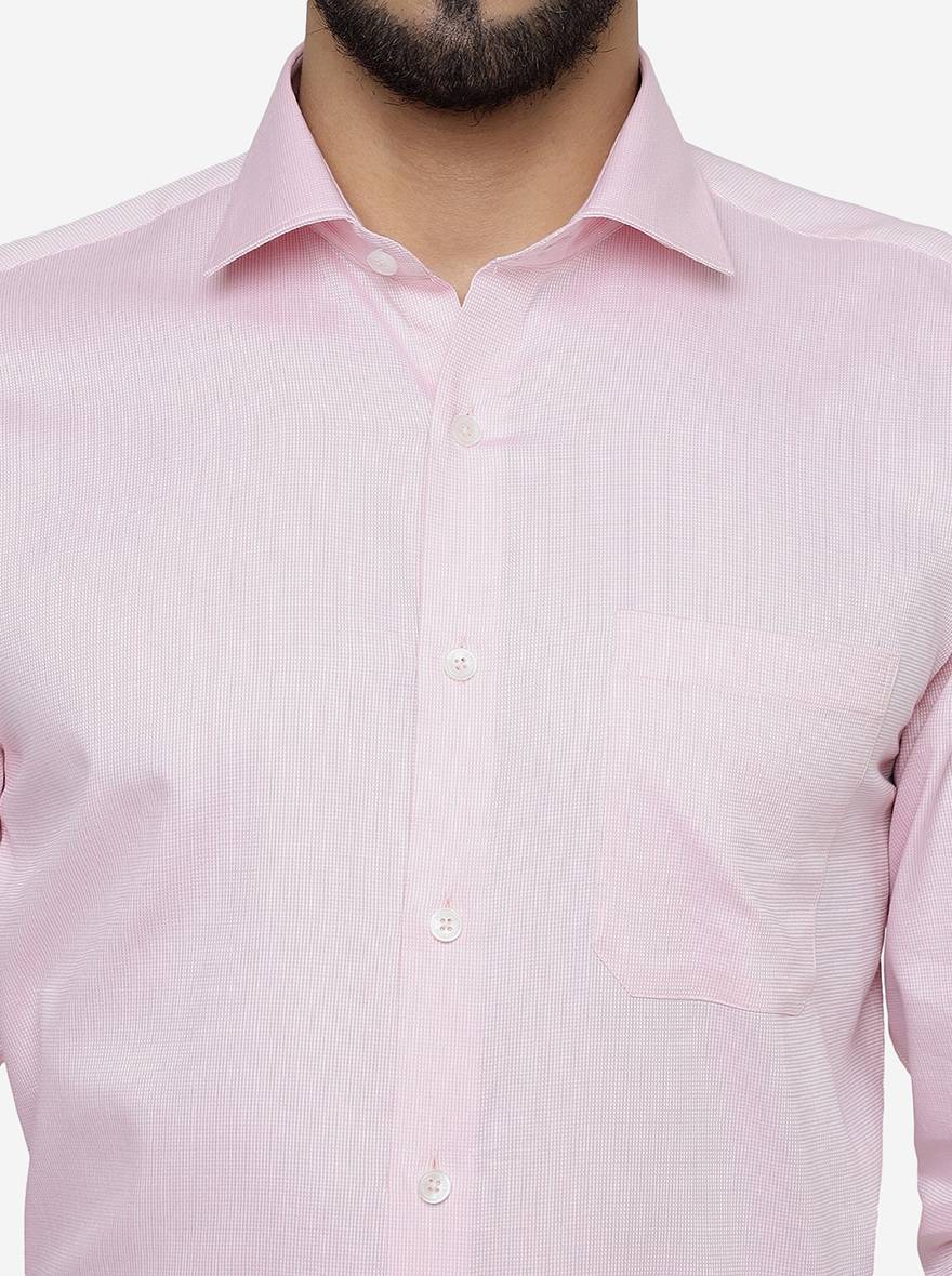 Pink Solid Regular Fit Formal Shirt | JadeBlue