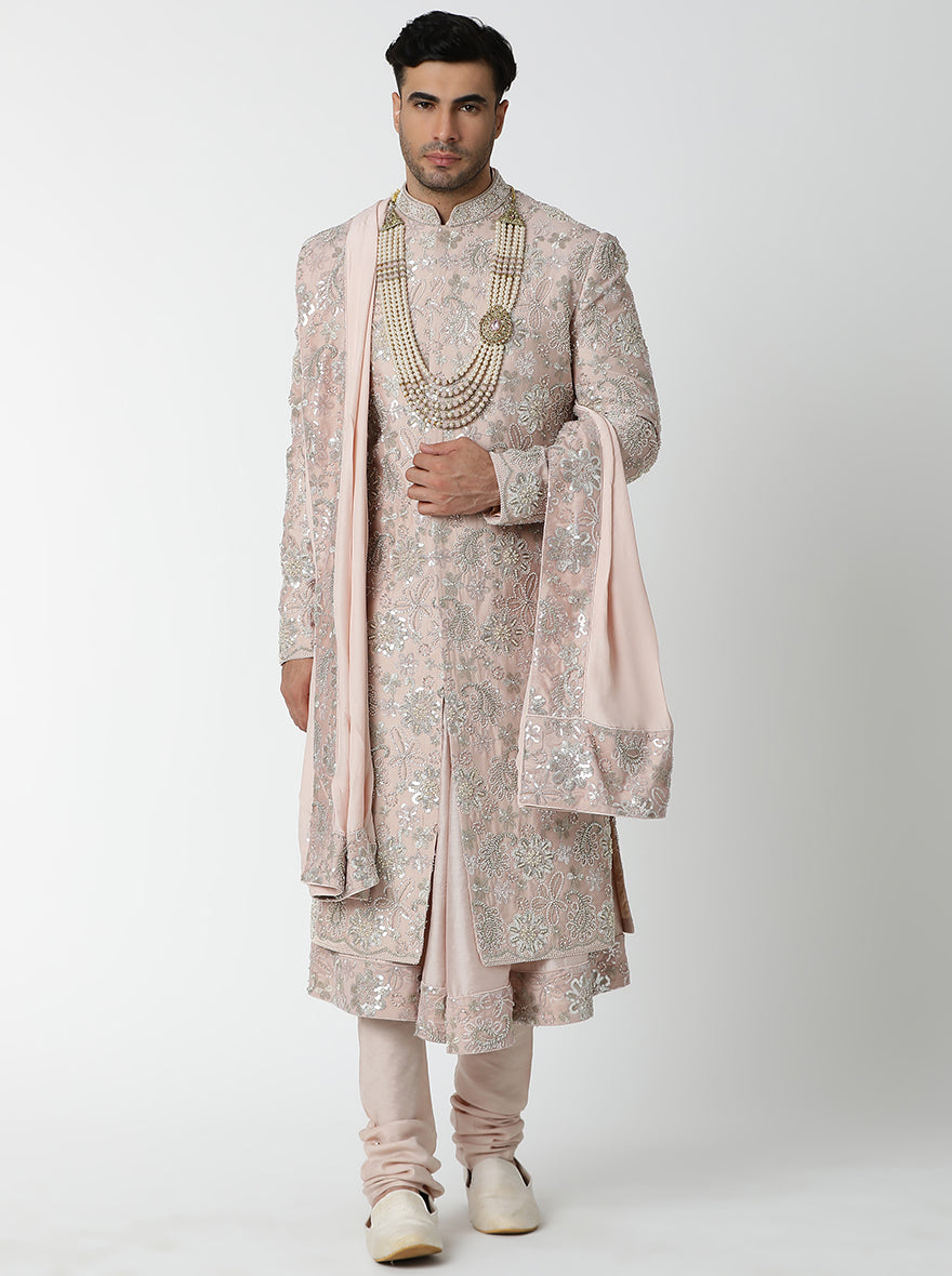 Peach Sherwani | TULA