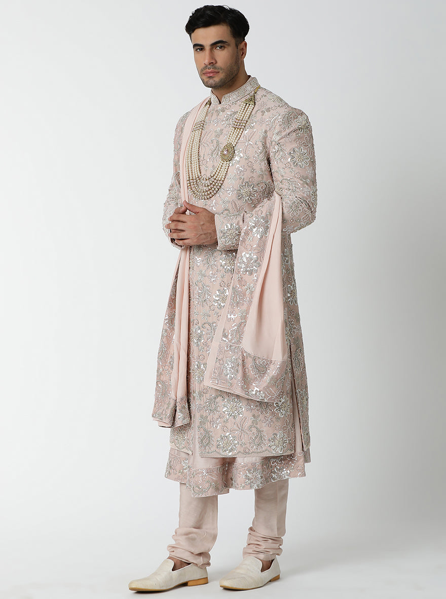 Peach Sherwani | TULA