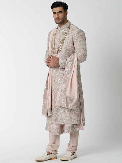 Peach Sherwani | TULA