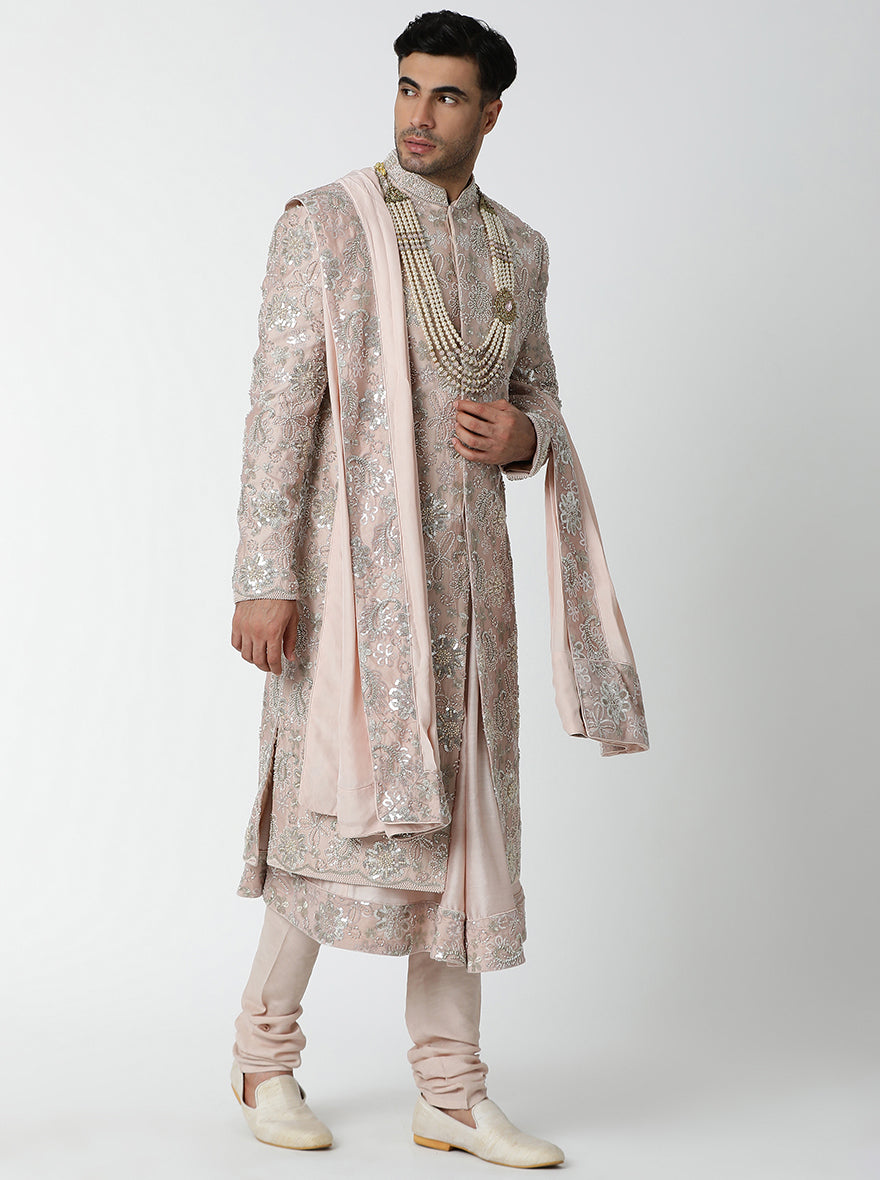 Peach Sherwani | TULA