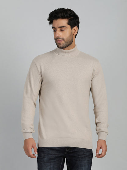 Grey Solid Slim Fit Winter T-Shirt | JadeBlue