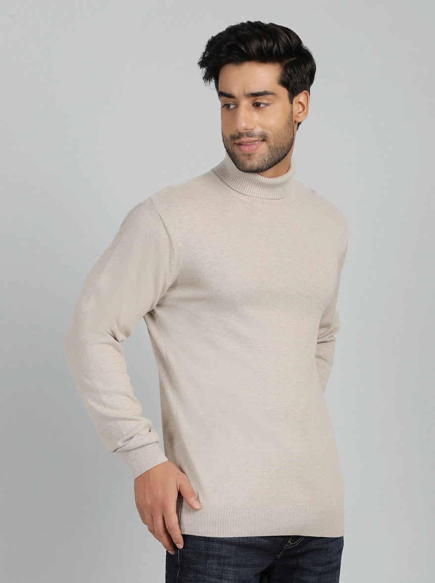 Grey Solid Slim Fit Winter T-Shirt | JadeBlue
