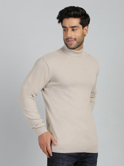 Grey Solid Slim Fit Winter T-Shirt | JadeBlue