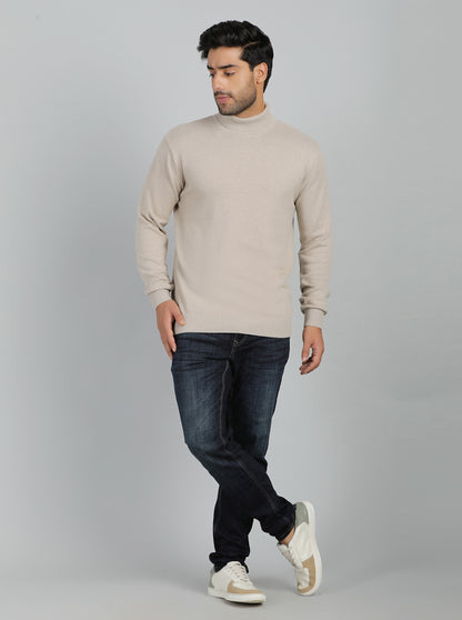 Grey Solid Slim Fit Winter T-Shirt | JadeBlue