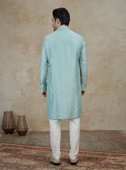 Blue Embroidered Kurta Pajama | Virasana