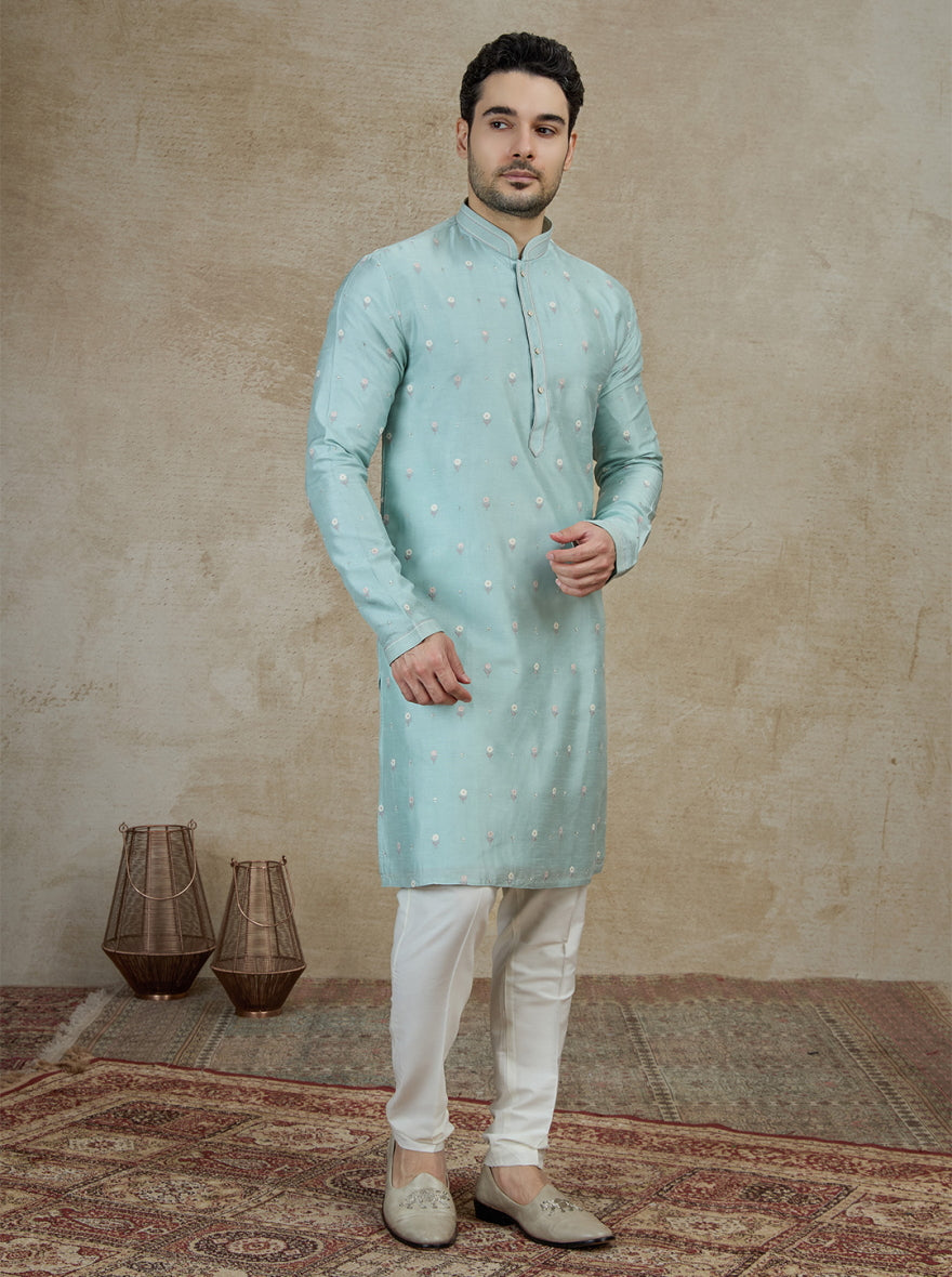 Blue Embroidered Kurta Pajama | Virasana