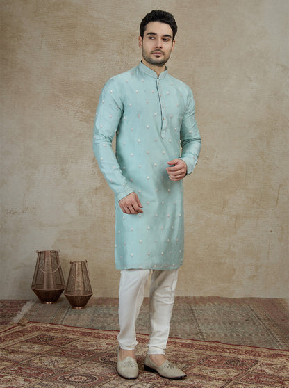 Blue Embroidered Kurta Pajama | Virasana