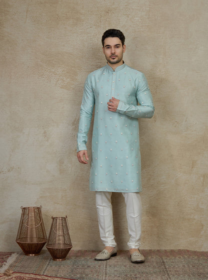 Blue Embroidered Kurta Pajama | Virasana
