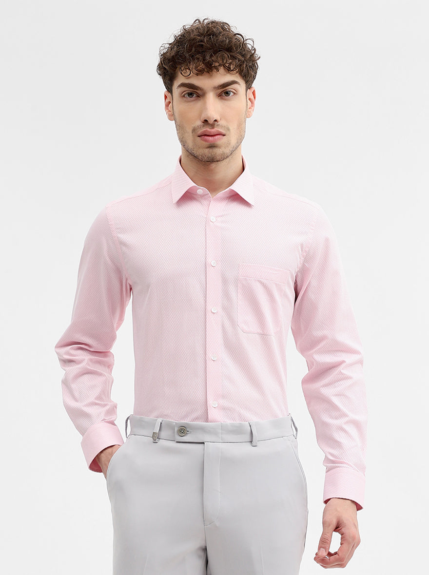 Pink Dobby Slim Fit Formal Shirt | JadeBlue