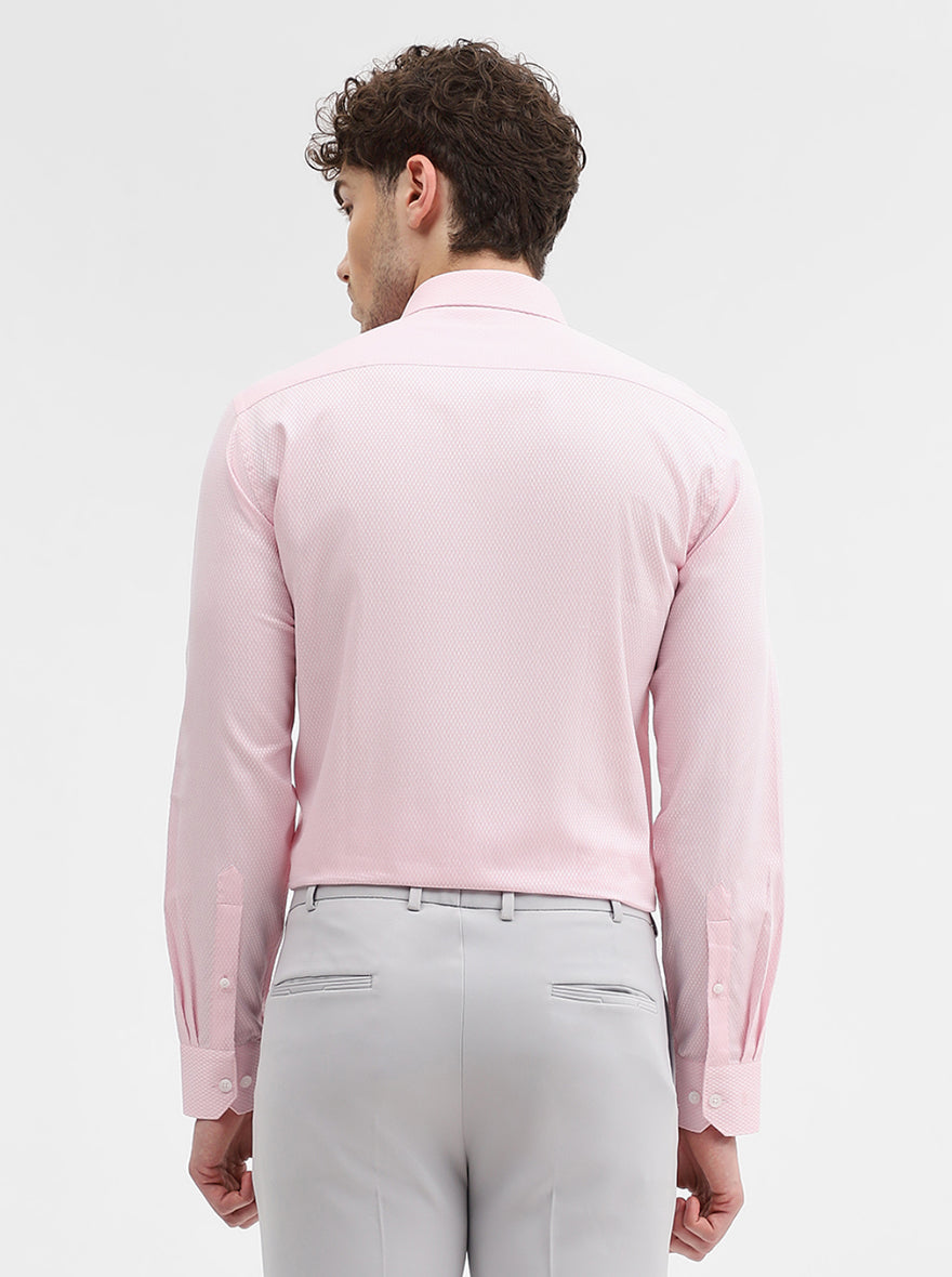 Pink Dobby Slim Fit Formal Shirt | JadeBlue