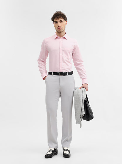 Pink Dobby Slim Fit Formal Shirt | JadeBlue