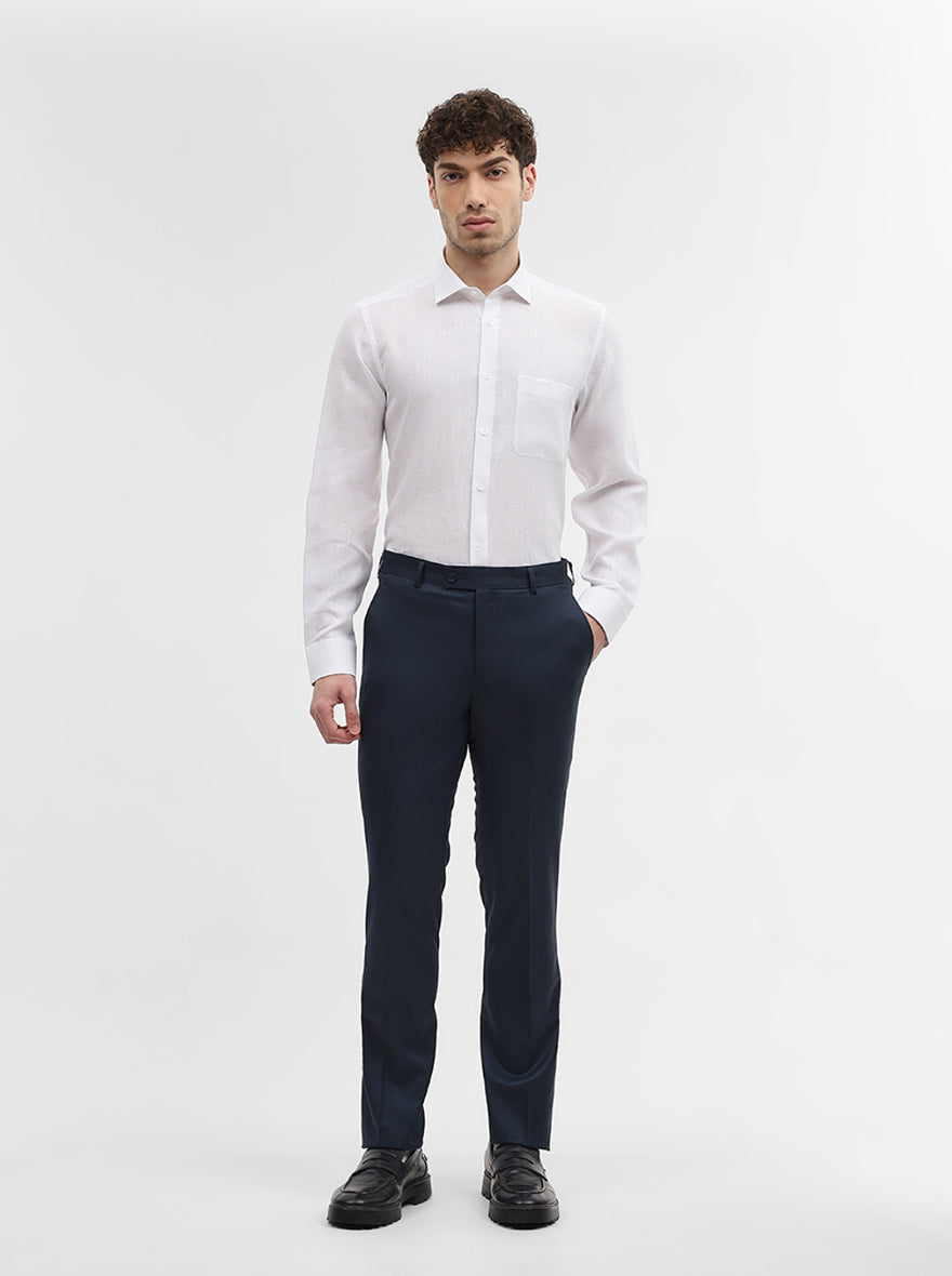 White Solid Slim Fit Formal Shirt | JadeBlue