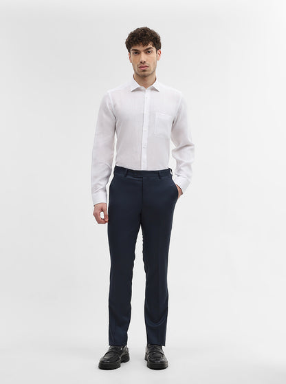White Solid Slim Fit Formal Shirt | JadeBlue