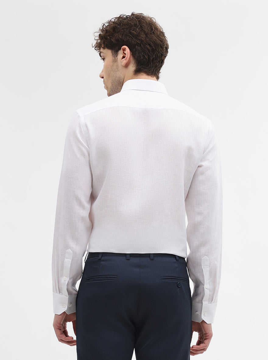 White Solid Slim Fit Formal Shirt | JadeBlue
