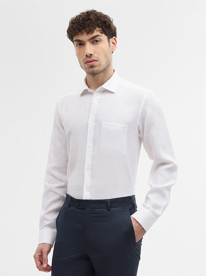 White Solid Slim Fit Formal Shirt | JadeBlue
