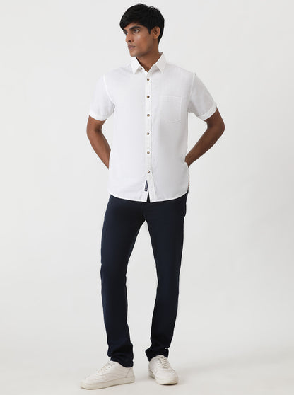 Navy Blue Solid Slim Fit Jeans | Greenfibre