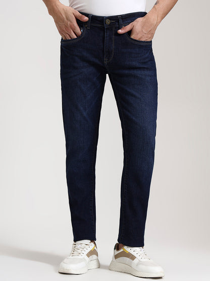Dark Blue Washed Slim Fit Jeans | JadeBlue